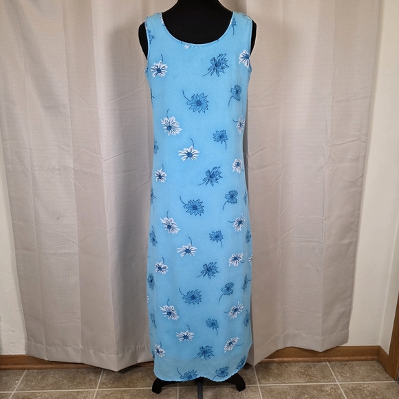 Mix Nouveau Dresses & Skirts - Mix Nouveau Blue Floral Maxi Dress Petite 4P Sleeveless Lined Summer Dress